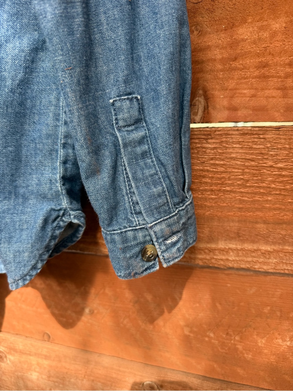 90s Fall Embroidered Denim Button-Up - Picture 5 of 5